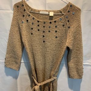 LA Boutique belted embellished sweater
